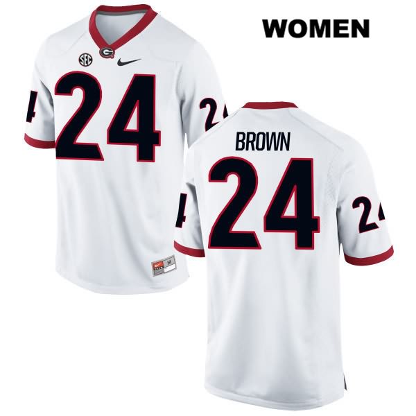 Georgia Bulldogs Women's Matthew Brown #24 NCAA Authentic White Nike Stitched College Football Jersey YUQ2556PG